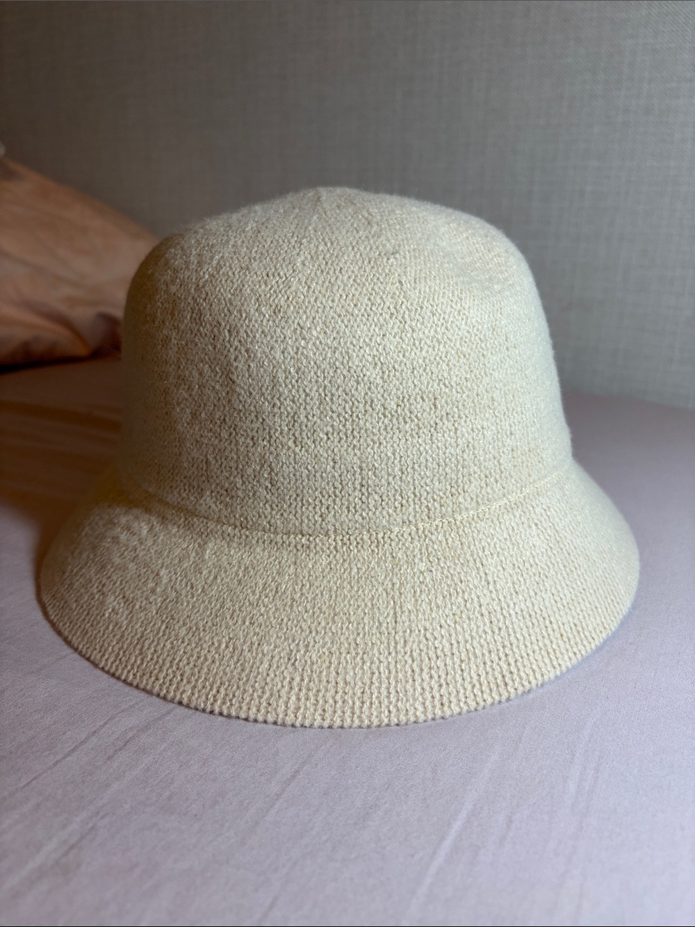 Cream Knit Bucket Hat - Women's Soft Casual Sun Hat